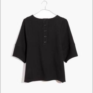 Madewell Ottoman Jacquard Button-Back Top Size M